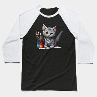 Cat painter Baseball T-Shirt